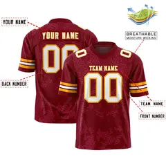 Crimson White-Yellow Graffiti Line Authentic Football Jersey 2