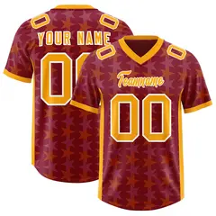 Crimson Yellow All Star Graffiti Pattern Football Jersey