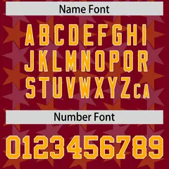 Crimson Yellow All Star Graffiti Pattern Football Jersey 4