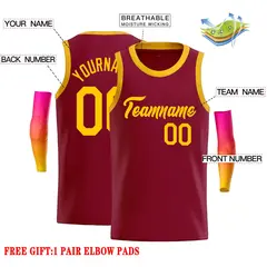 Crimson Yellow Classic Casual Basketball Jersey 2