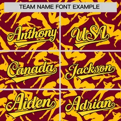 Crimson Yellow Graffiti Pattern Baseball Jersey 3
