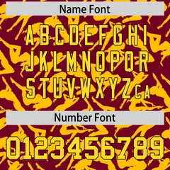 Crimson Yellow Graffiti Pattern Baseball Jersey 4