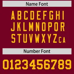 Crimson Yellow Square Neckline Football Jersey 4