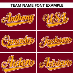 Crimson Yellow Stripe Raglan Authentic Baseball Jersey 3