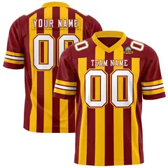 Crimson Yellow Thick Stripe Authentic Football Jersey