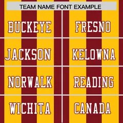 Crimson Yellow Thick Stripe Authentic Football Jersey 3