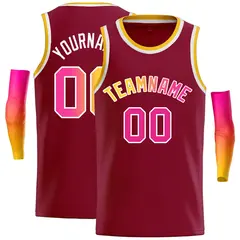 Crimson Yellow-White Classic Casual Basketball Jersey