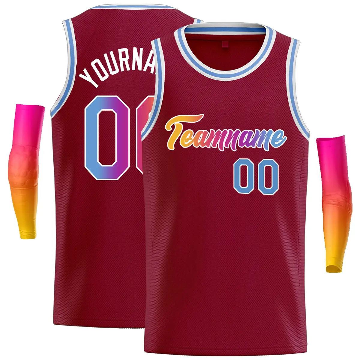 Crimson Yellow-White Classic Casual Basketball Jersey