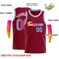 Crimson Yellow-White Classic Casual Basketball Jersey 2
