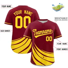Crimson Yellow Wind Mark Graffiti Pattern Baseball Jersey 2