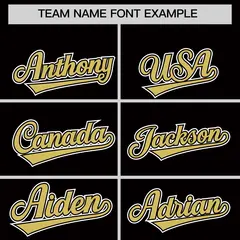 Custom Black Old Gold Edge Color Block Baseball Jersey 3