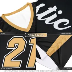 Custom Black White Double Side Athletic Basketball Jersey 5