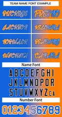 Custom Blue Orange-White Gradient Fashion Basketball Jersey 3