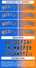 Custom Blue Orange-White Gradient Fashion Basketball Jersey 3