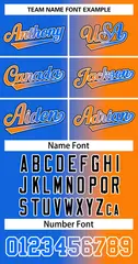 Custom Blue Orange-White Gradient Fashion Basketball Jersey 3