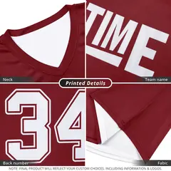 Custom Crimson White Double Side Athletic Basketball Jersey 2