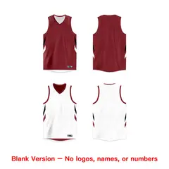 Custom Crimson White Double Side Athletic Basketball Jersey 3