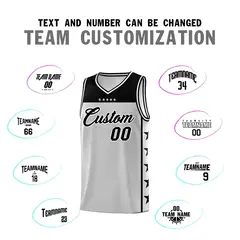 Custom Gray Black Star Pattern Sports Basketball Jersey 4