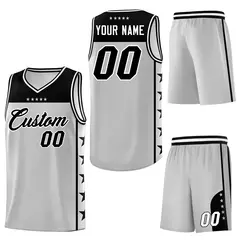 Custom Gray Black Star Pattern Sports Basketball Jersey 6