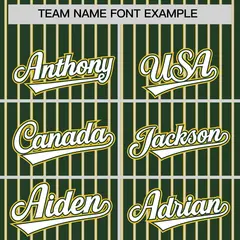 Custom Green Gold Tricolor Stripe Authentic Baseball Jersey 3