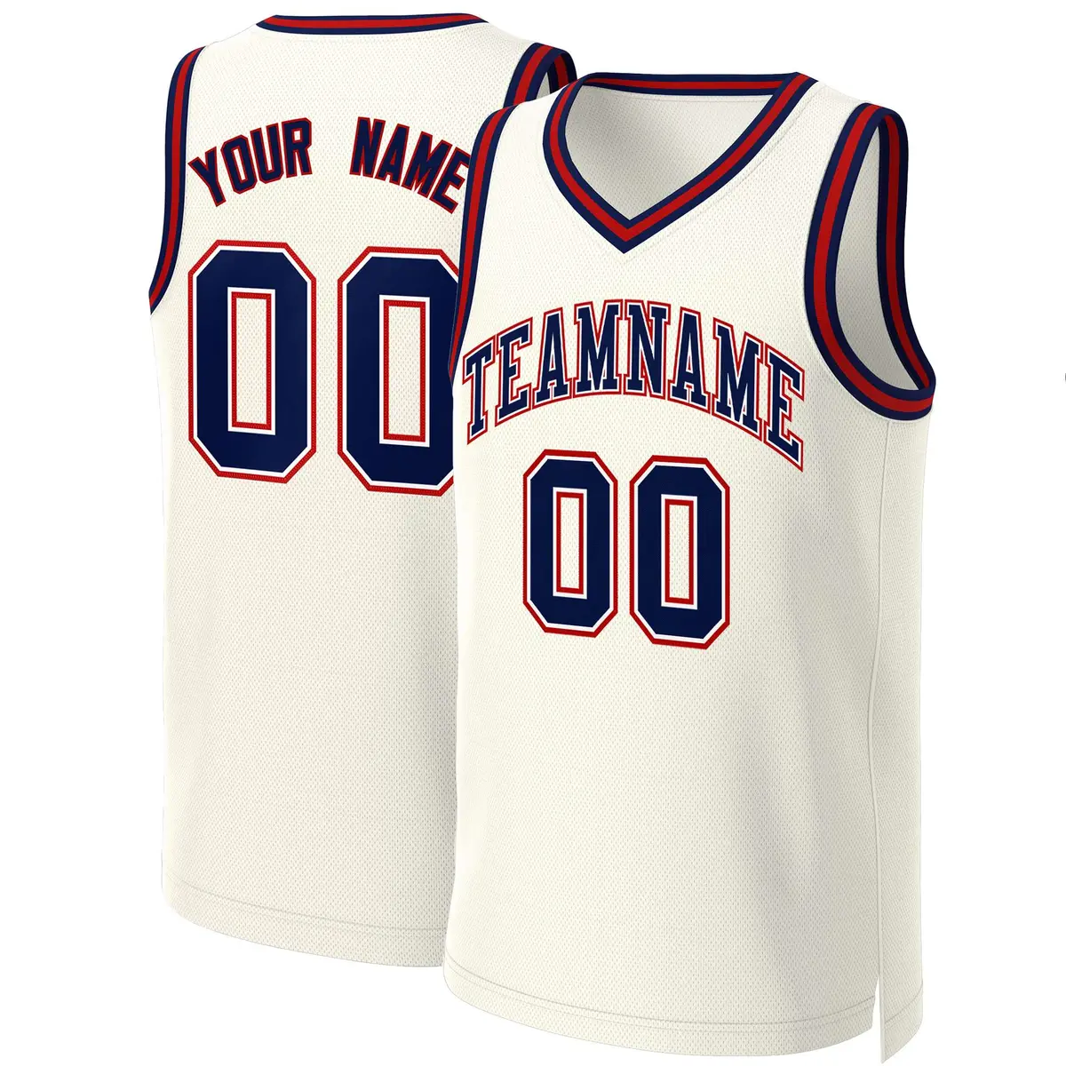 Custom Khaki Navy-White Classic Basketball Jersey