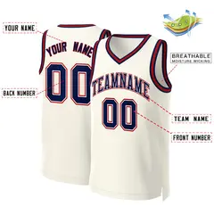 Custom Khaki Navy-White Classic Basketball Jersey 2