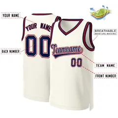 Custom Khaki Navy-White Classic Basketball Jersey 2