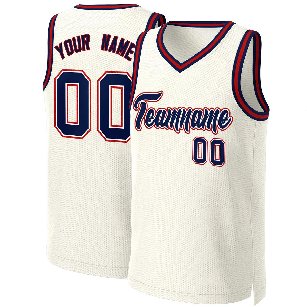 Custom Khaki Navy-White Classic Basketball Jersey