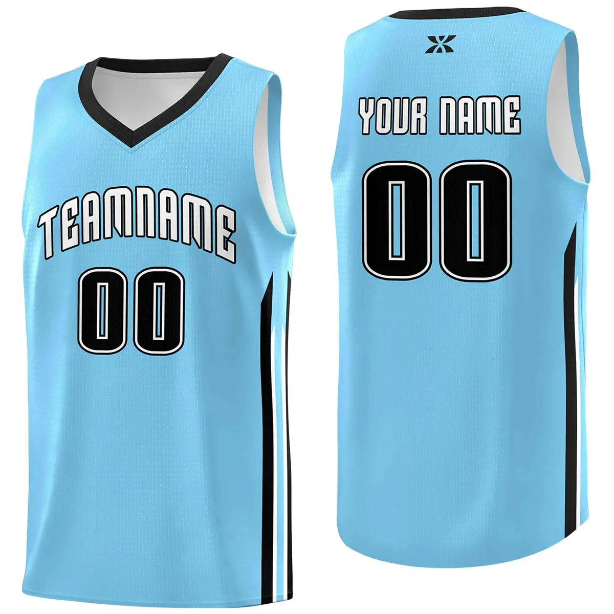 Custom Light Blue White Classic Mesh Sport Basketball Jersey