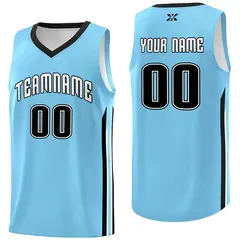Custom Light Blue White Classic Mesh Sport Basketball Jersey
