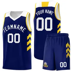 Custom Navy White Classic Sports Basketball Jersey