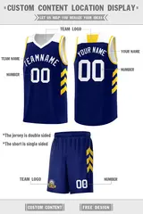 Custom Navy White Classic Sports Basketball Jersey 2