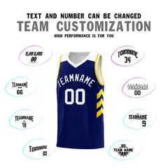 Custom Navy White Classic Sports Basketball Jersey 4