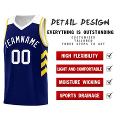 Custom Navy White Classic Sports Basketball Jersey 5