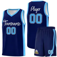 Custom Navy White Classic Sports Basketball Jersey