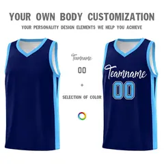 Custom Navy White Classic Sports Basketball Jersey 3