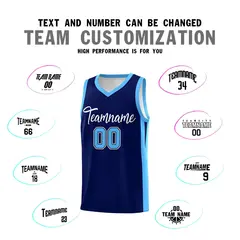 Custom Navy White Classic Sports Basketball Jersey 4