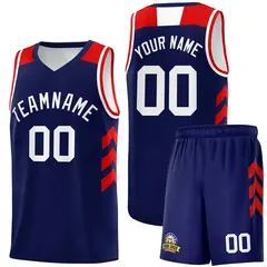 Custom Navy White Classic Sports Basketball Jersey