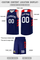 Custom Navy White Classic Sports Basketball Jersey 2