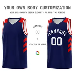 Custom Navy White Classic Sports Basketball Jersey 3