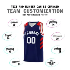 Custom Navy White Classic Sports Basketball Jersey 4