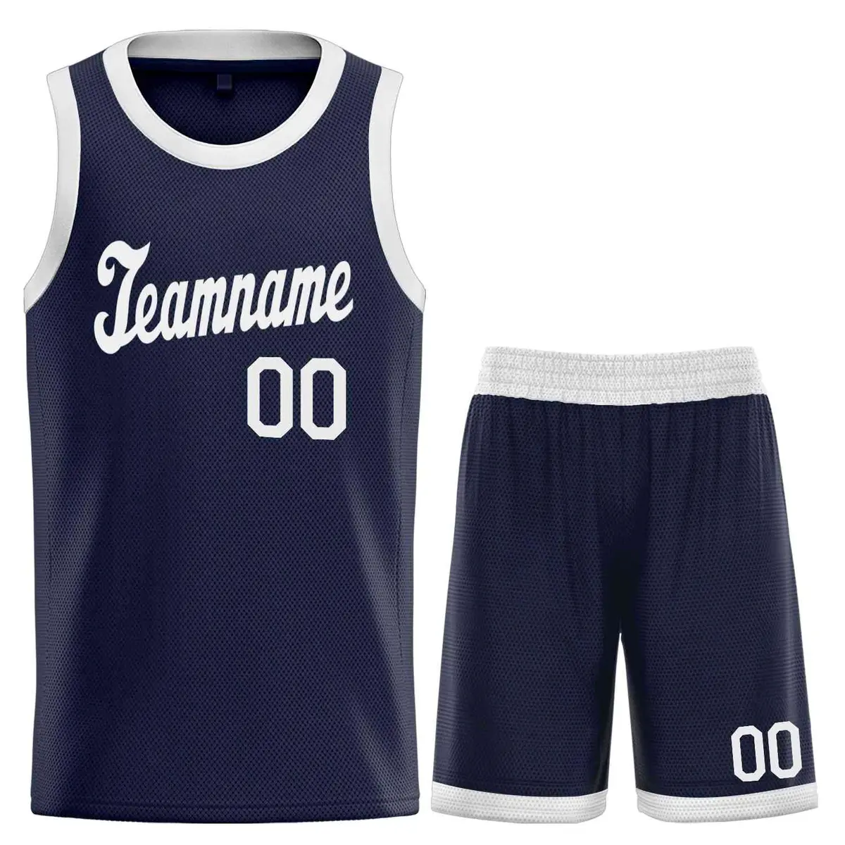 Custom Navy White Classic Sports Basketball Jersey