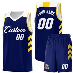 Custom Navy White Classic Sports Basketball Jersey