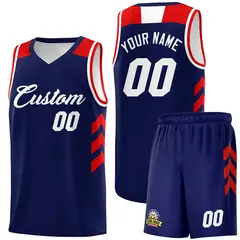 Custom Navy White Classic Sports Basketball Jersey