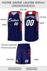 Custom Navy White Classic Sports Basketball Jersey 2