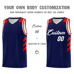 Custom Navy White Classic Sports Basketball Jersey 3
