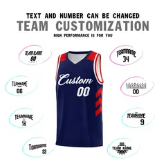 Custom Navy White Classic Sports Basketball Jersey 4