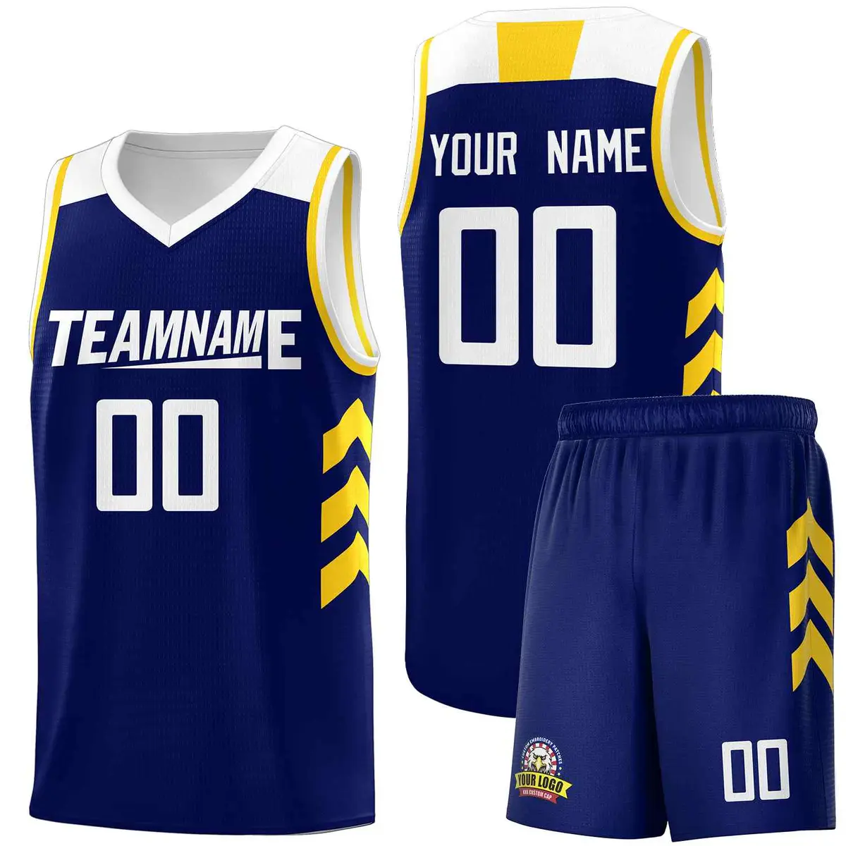 Custom Navy White Classic Sports Basketball Jersey