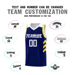 Custom Navy White Classic Sports Basketball Jersey 4