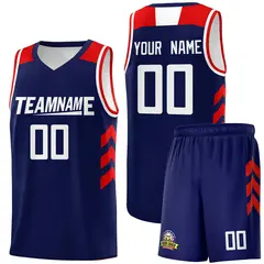 Custom Navy White Classic Sports Basketball Jersey